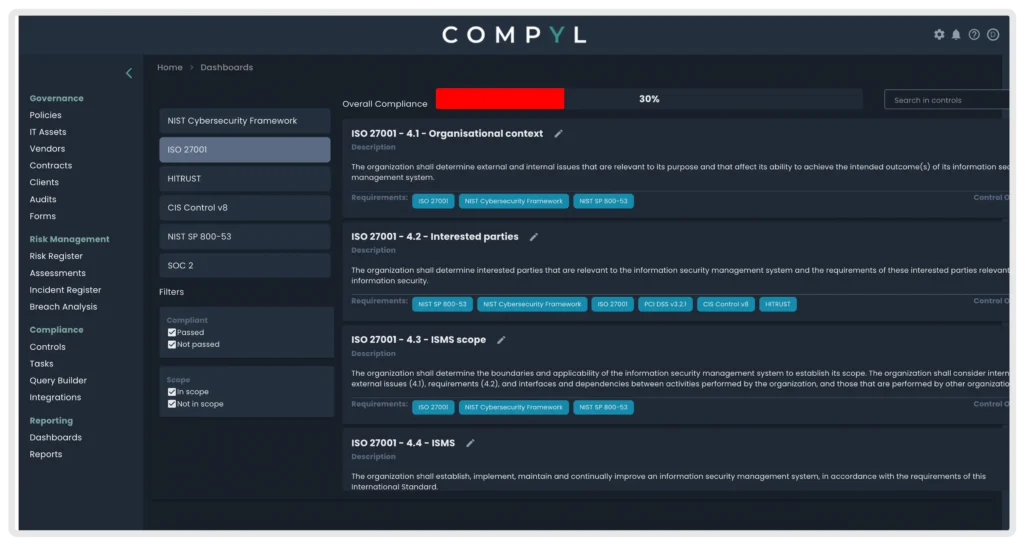 Compyl Compliance Dashboard