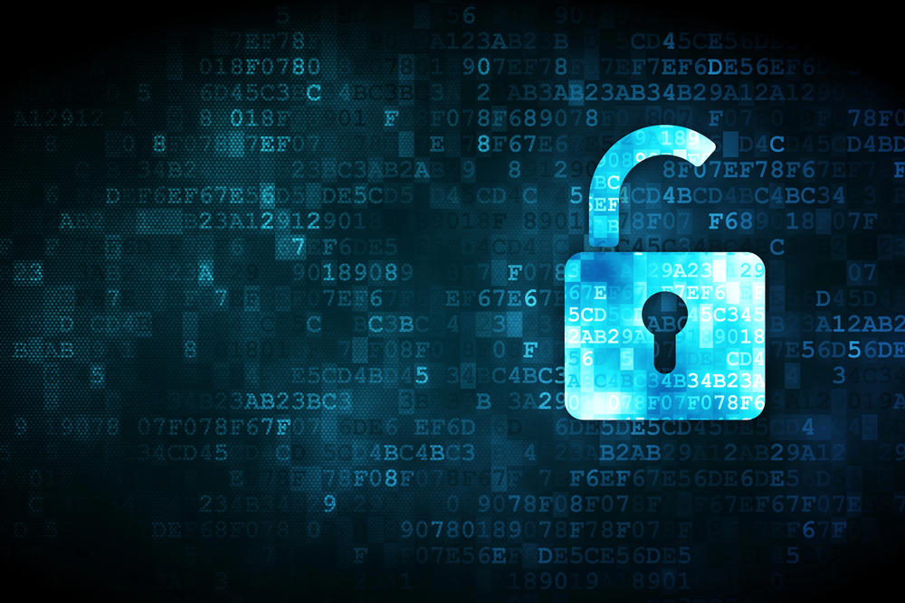 A digital illustration of a lock explaining data protection as a hitrust domain. 